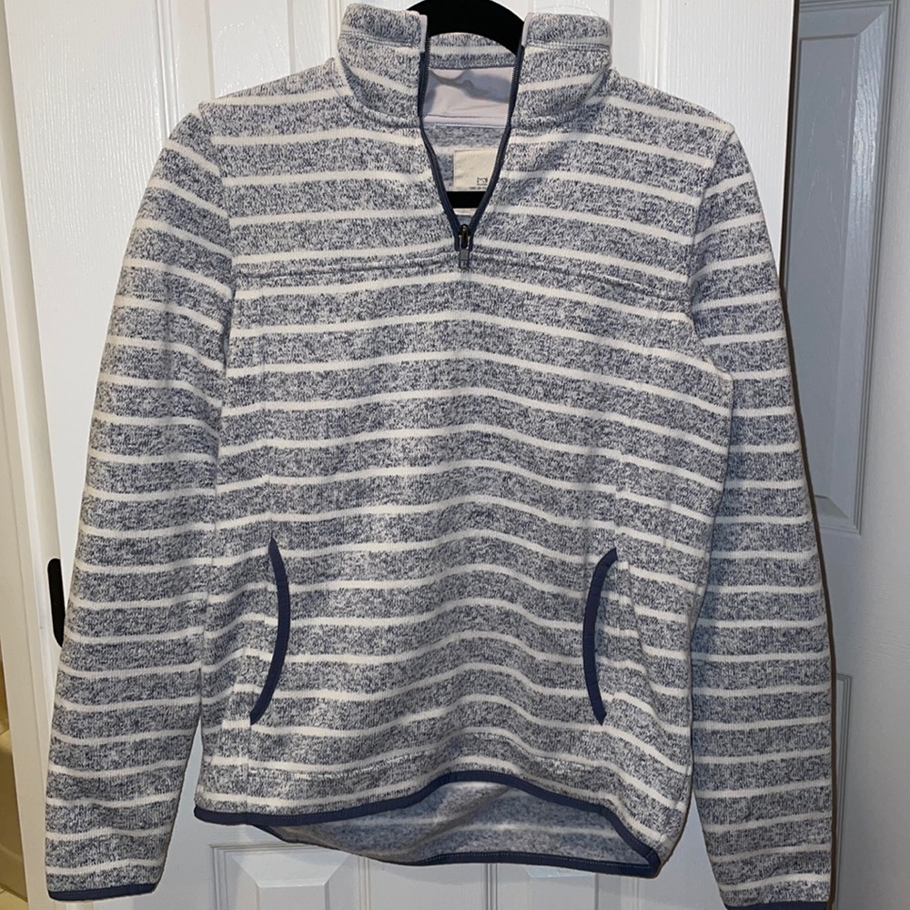 Stripped Quarter Zip Sweatshirt